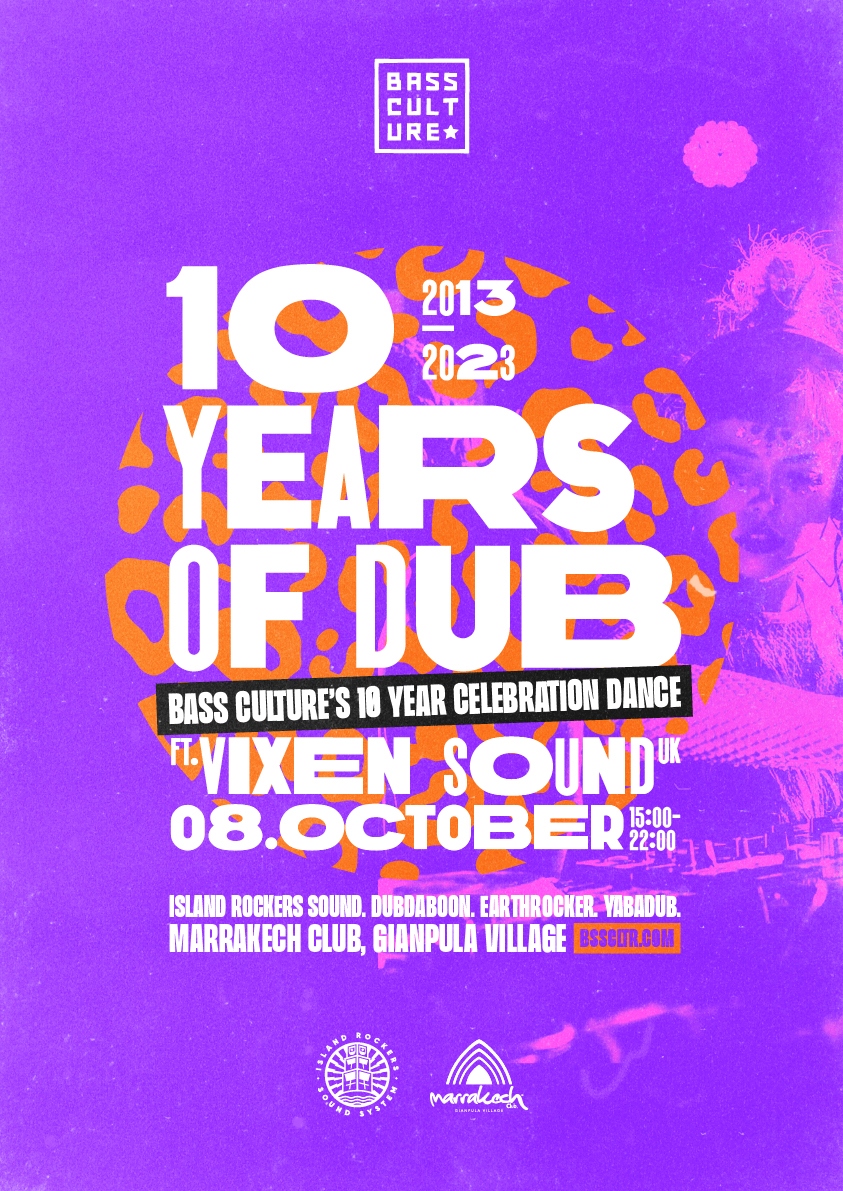 Bass Culture's 10 years of Dub ft. Vixen Sound poster