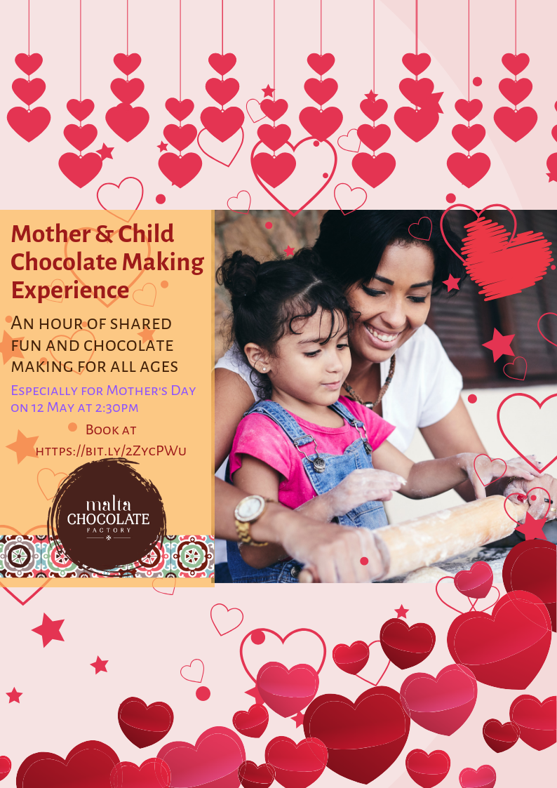 Mother's Day Mother And Child Chocolate Making Fun poster