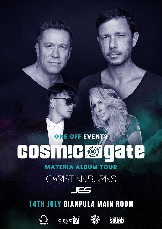 oneoff / Gianpula / Cosmic Gate / Jes / Burns poster