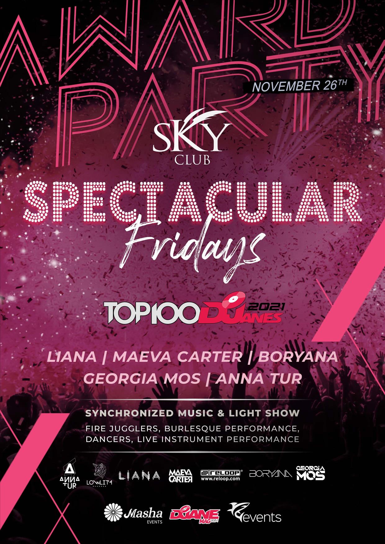 Spectacular Fridays - Award Party World Top100Djanes 2021 poster