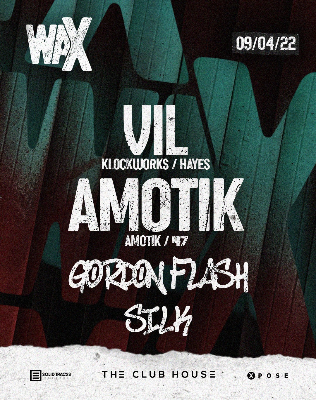 waX // Vil / Amotik // 09.04.22 poster