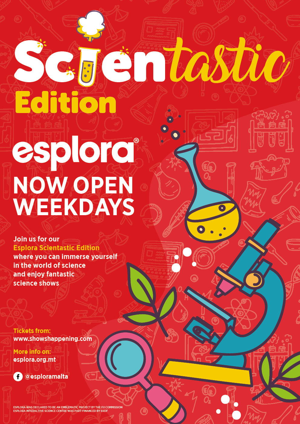Esplora  We are open Weekdays! poster