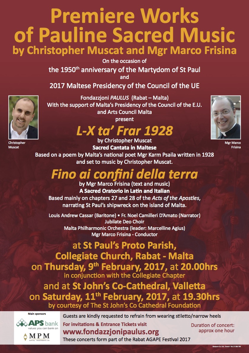 Christopher Muscat & Mgr. Marco Frisina Concert poster