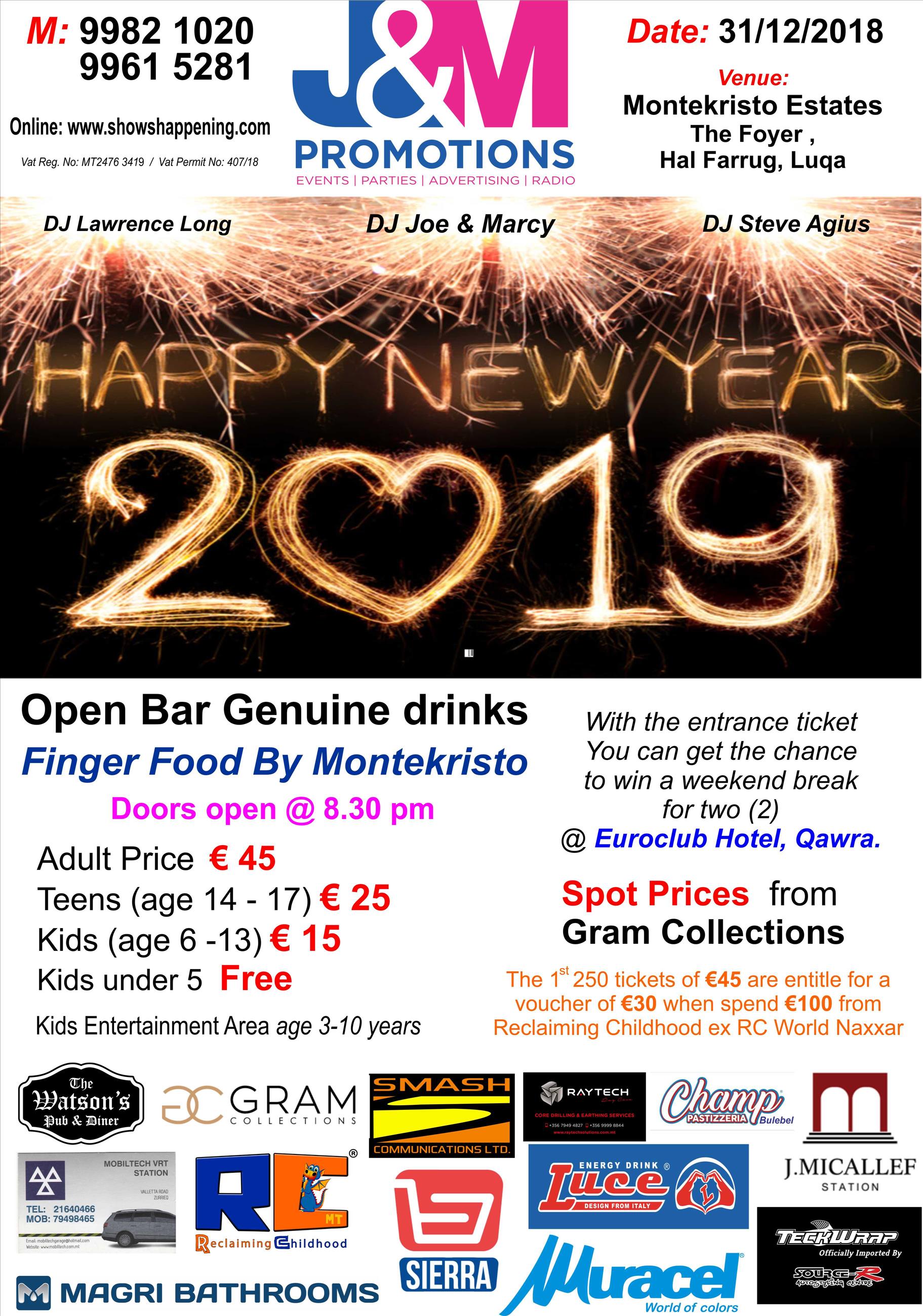 J & M Promotions New Year's Eve Party poster