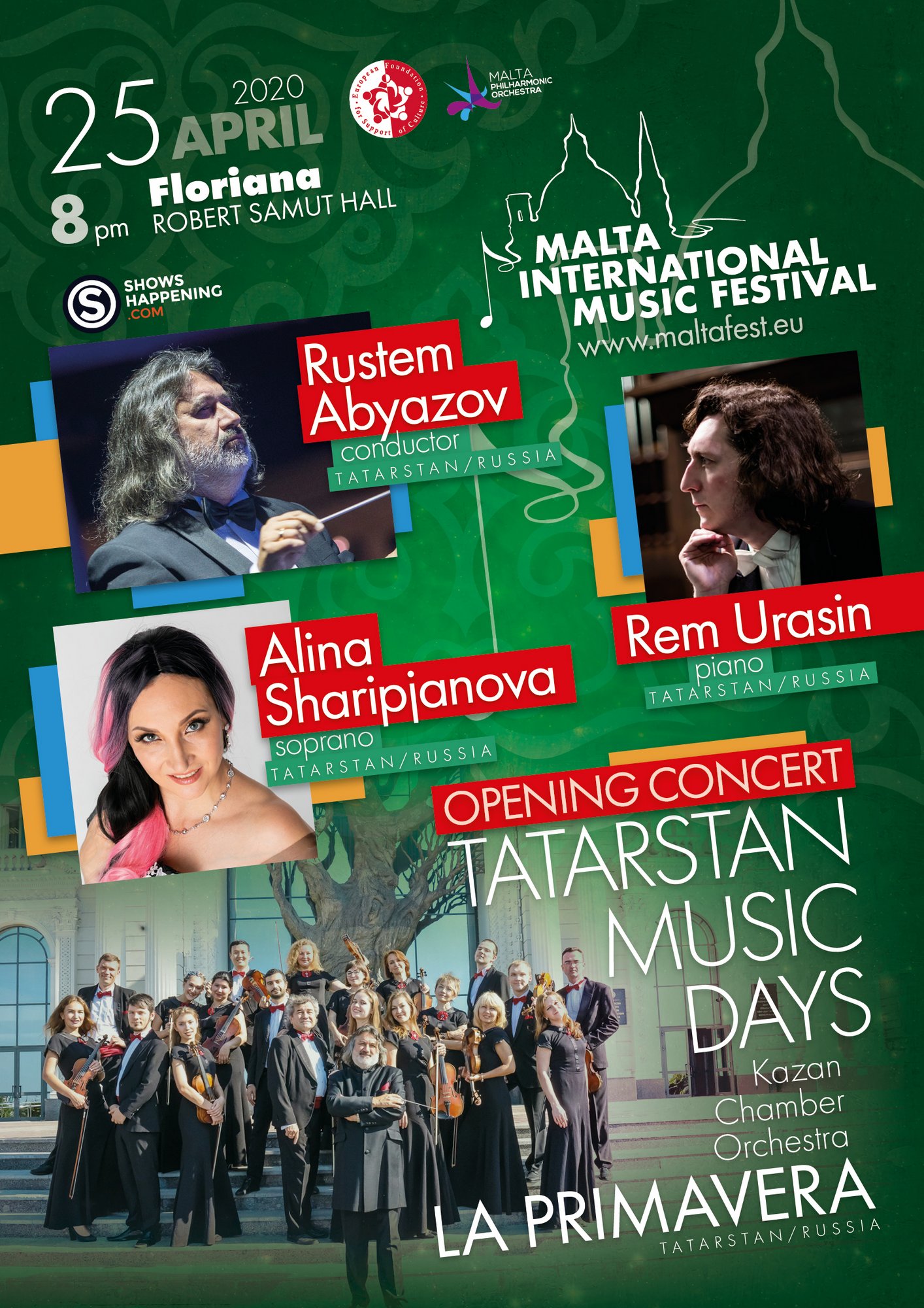 Opening Concert of the Malta International Music Festival, marking the opening concert of Tatarstan Music Days in Malta poster