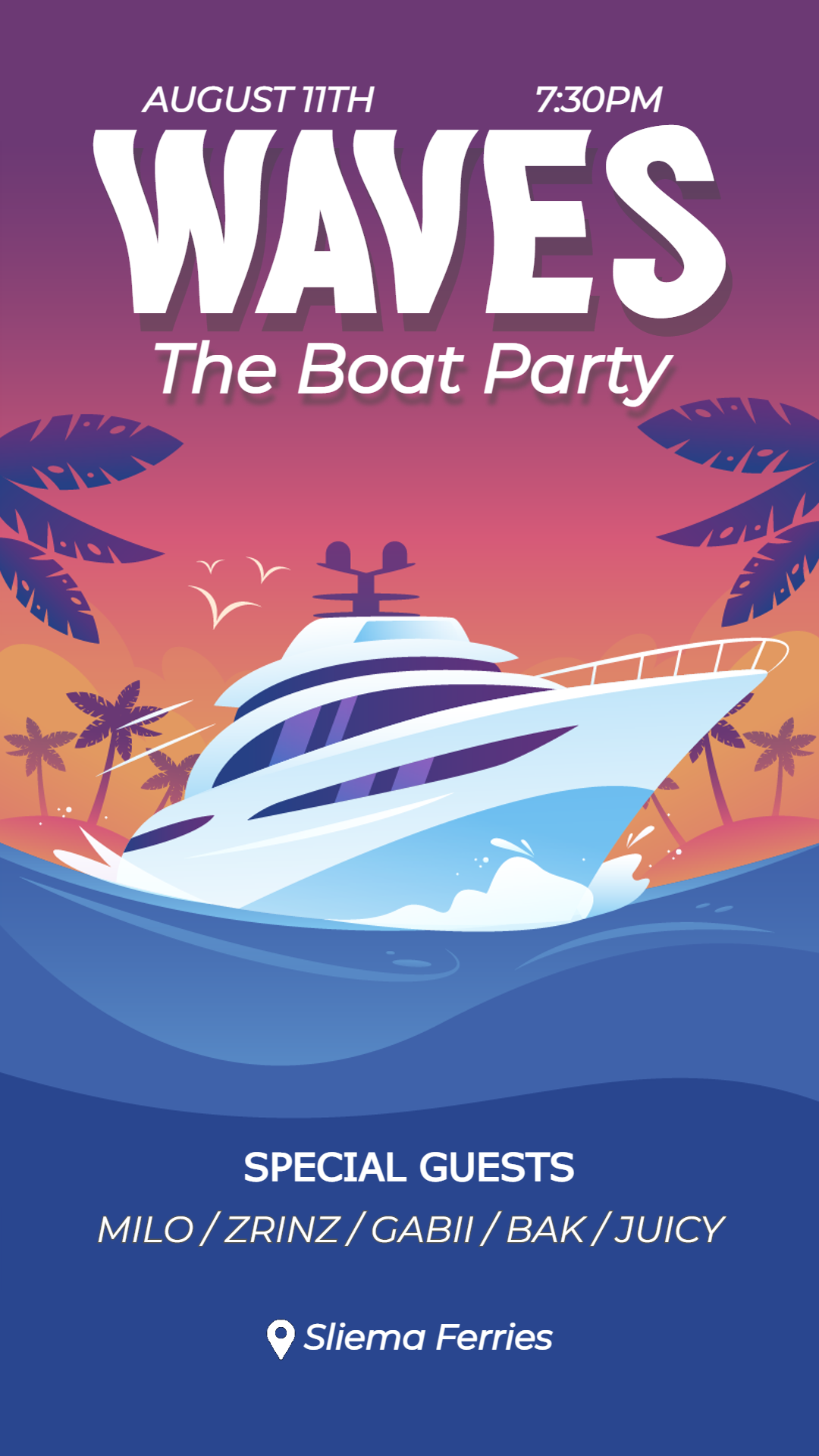 WAVES - The Boat Party poster