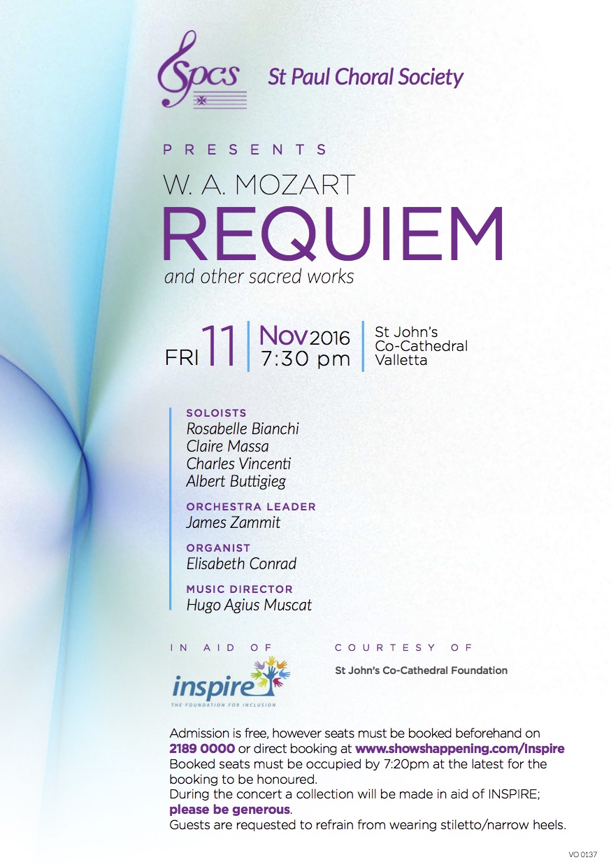 Choral & Orchestral Concert by St. Paul Choral Society in aid of Inspire Foundation poster
