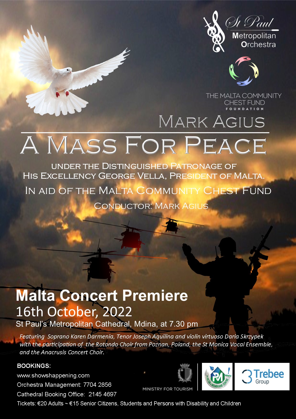 A Mass for Peace by Mark Agius- Malta Concert Premiere poster
