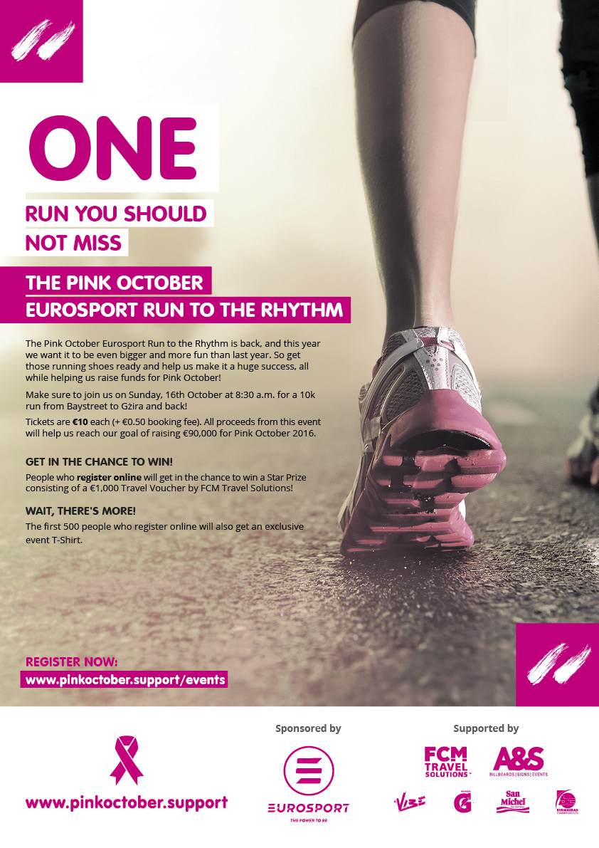 The Pink October Eurosport Run to the Rhythm 2016 poster