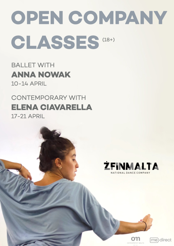 ŻfinMalta April open company classes poster
