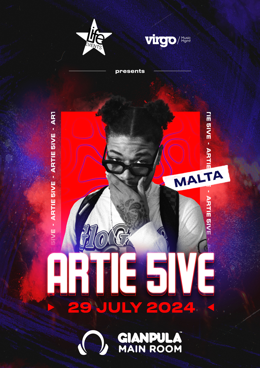 Artie 5ive Live in Concert in Malta at Gianpula Mainroom poster