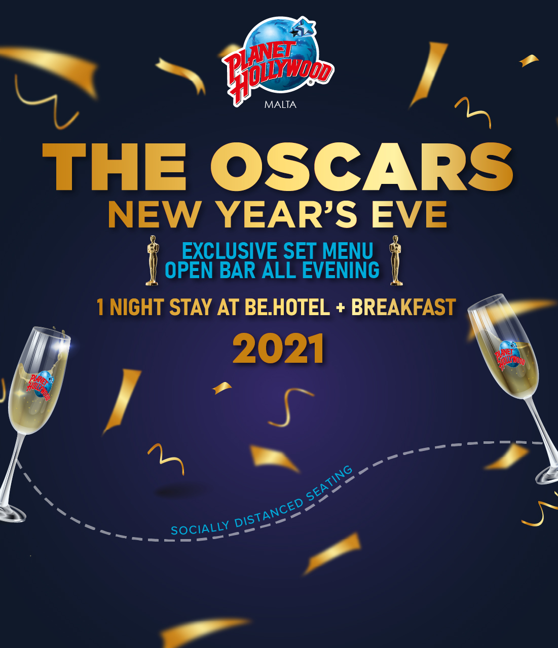 SOLD OUT:  The Oscars: NYE 2021 at Planet Hollywood Malta poster