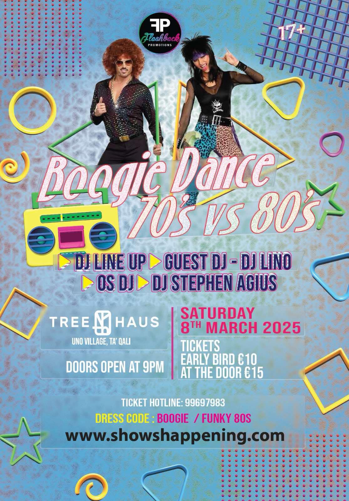 Boogie Dance 70s vs 80s Disco Party poster