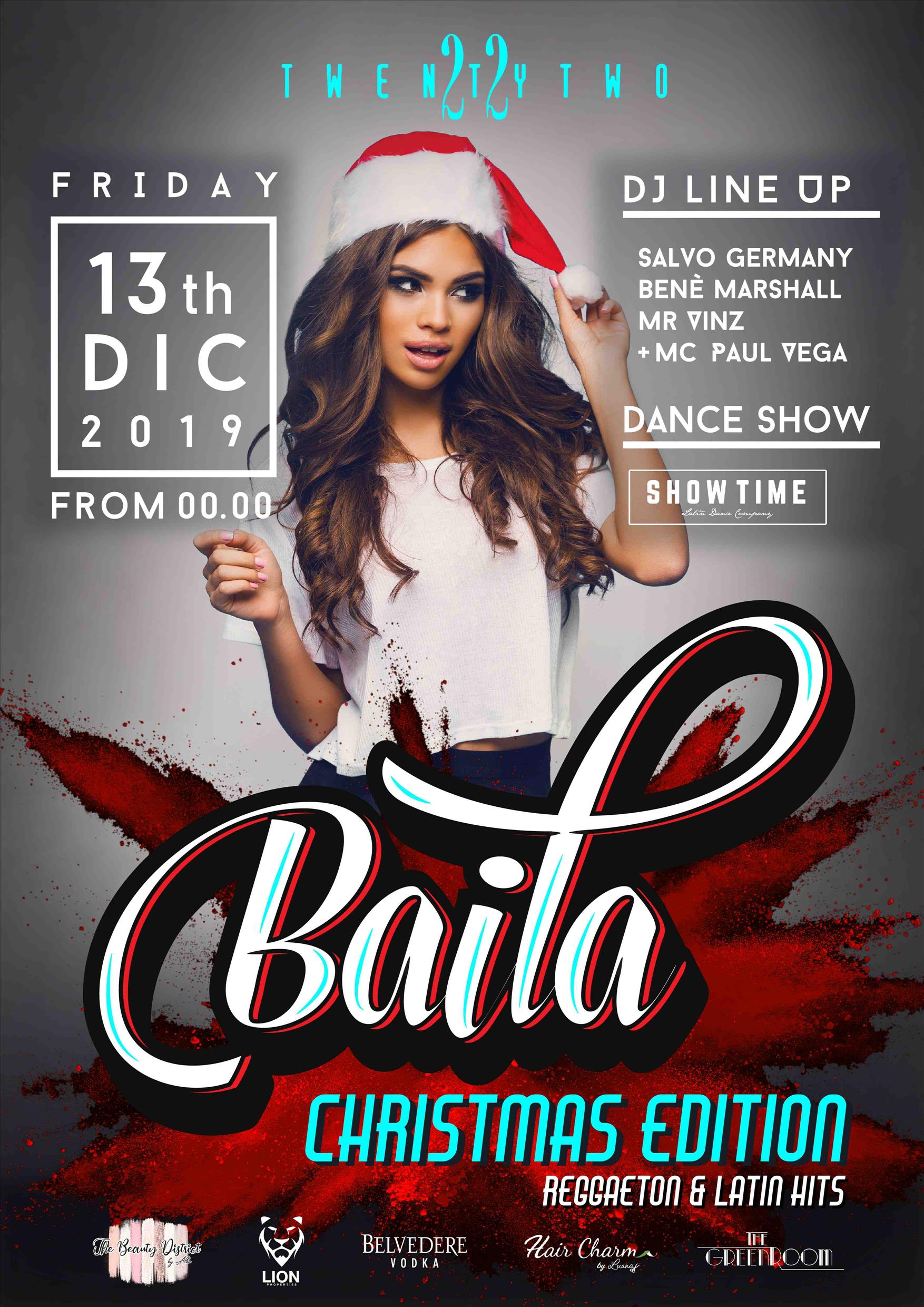 Baila Christmas Edition at Club TwentyTwo! poster