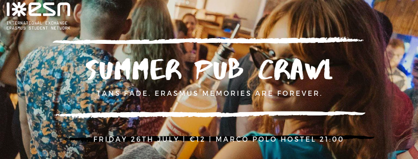 The ESN Summer Pub Crawl poster