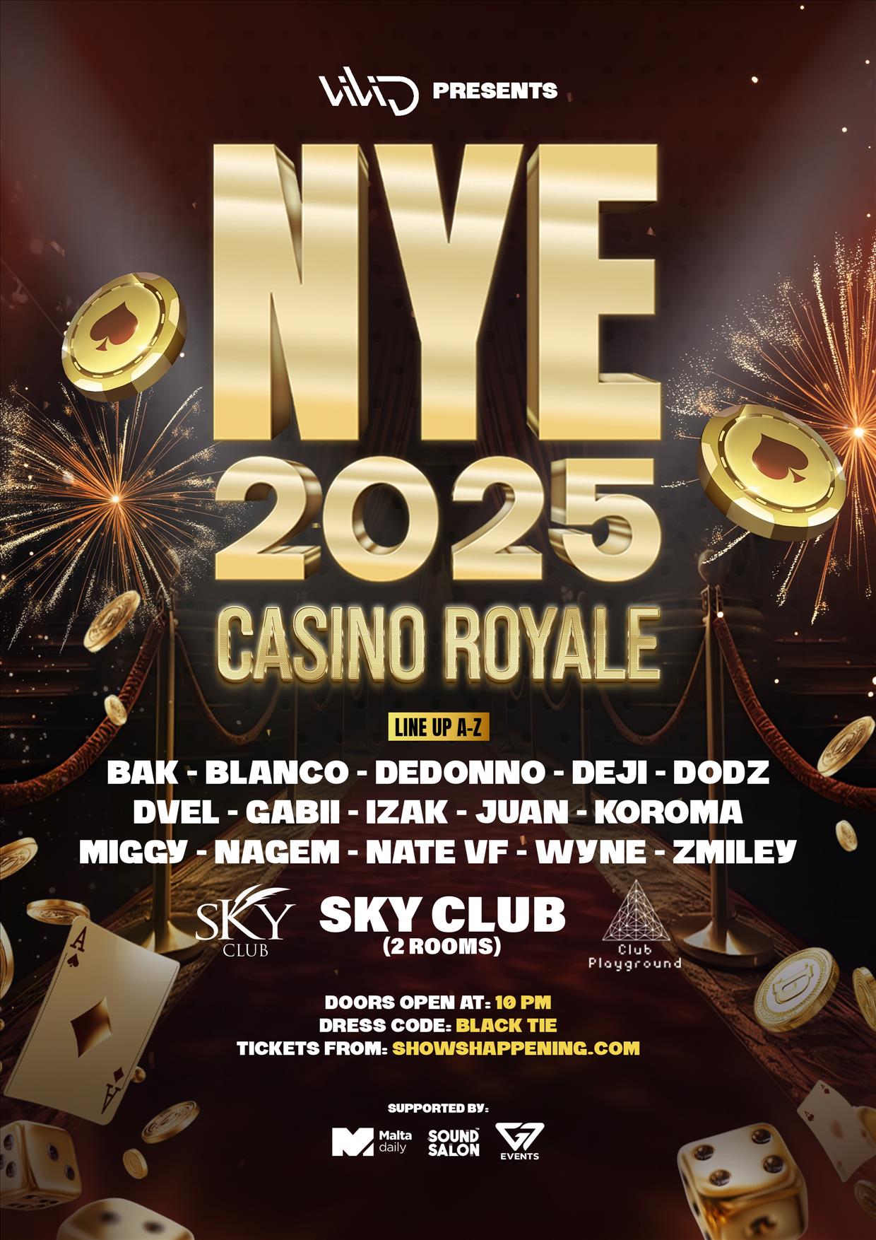 CASINO ROYALE NYE 2025 AT SKY CLUB poster