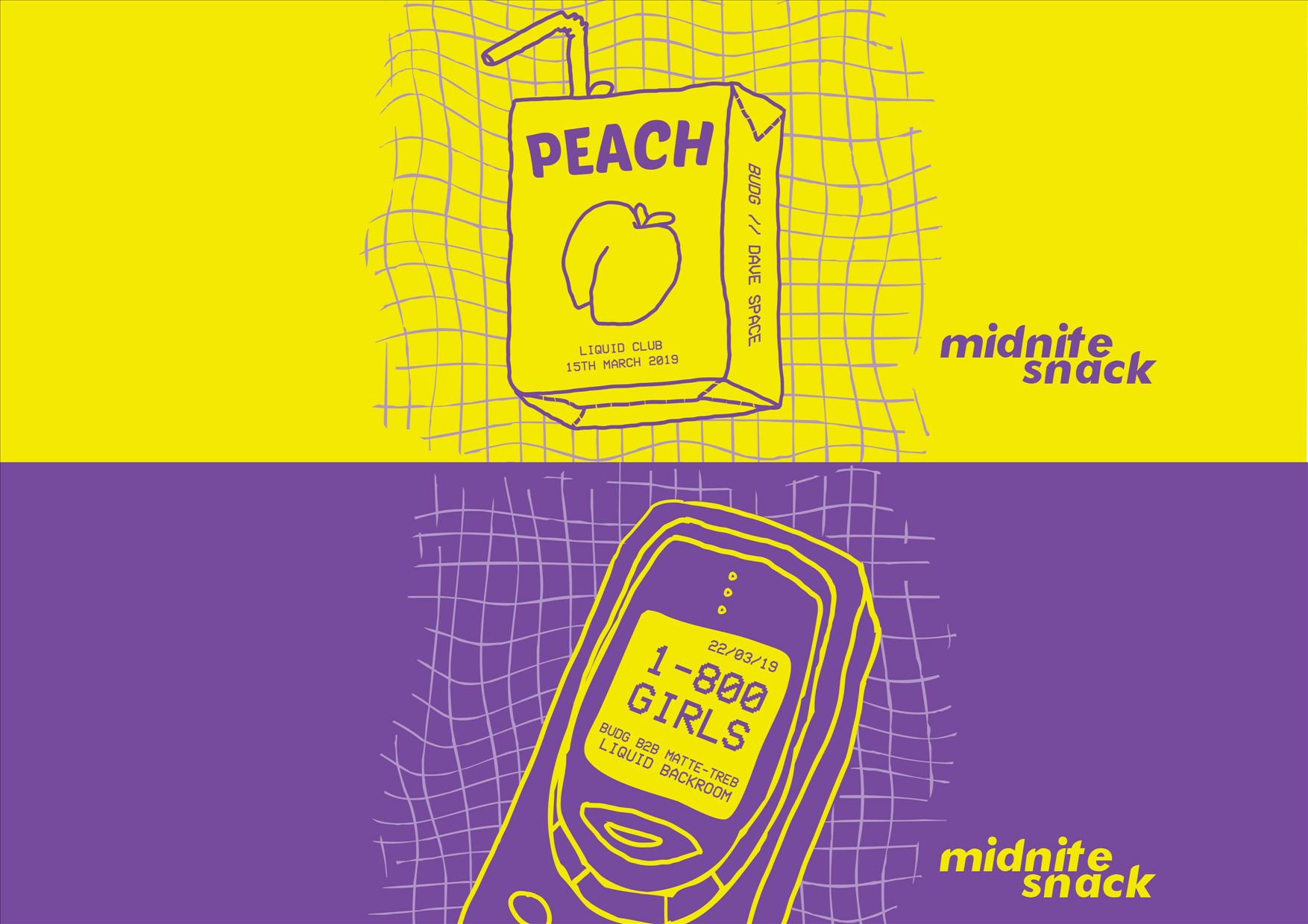 Midnite Snack presents Peach // 1-800 GIRLS poster