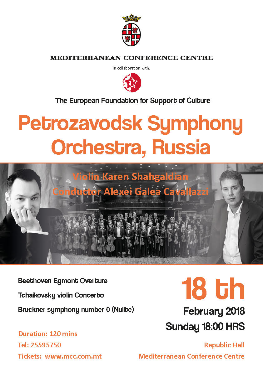Bruckner and Tchaikovsky symphonic programme poster