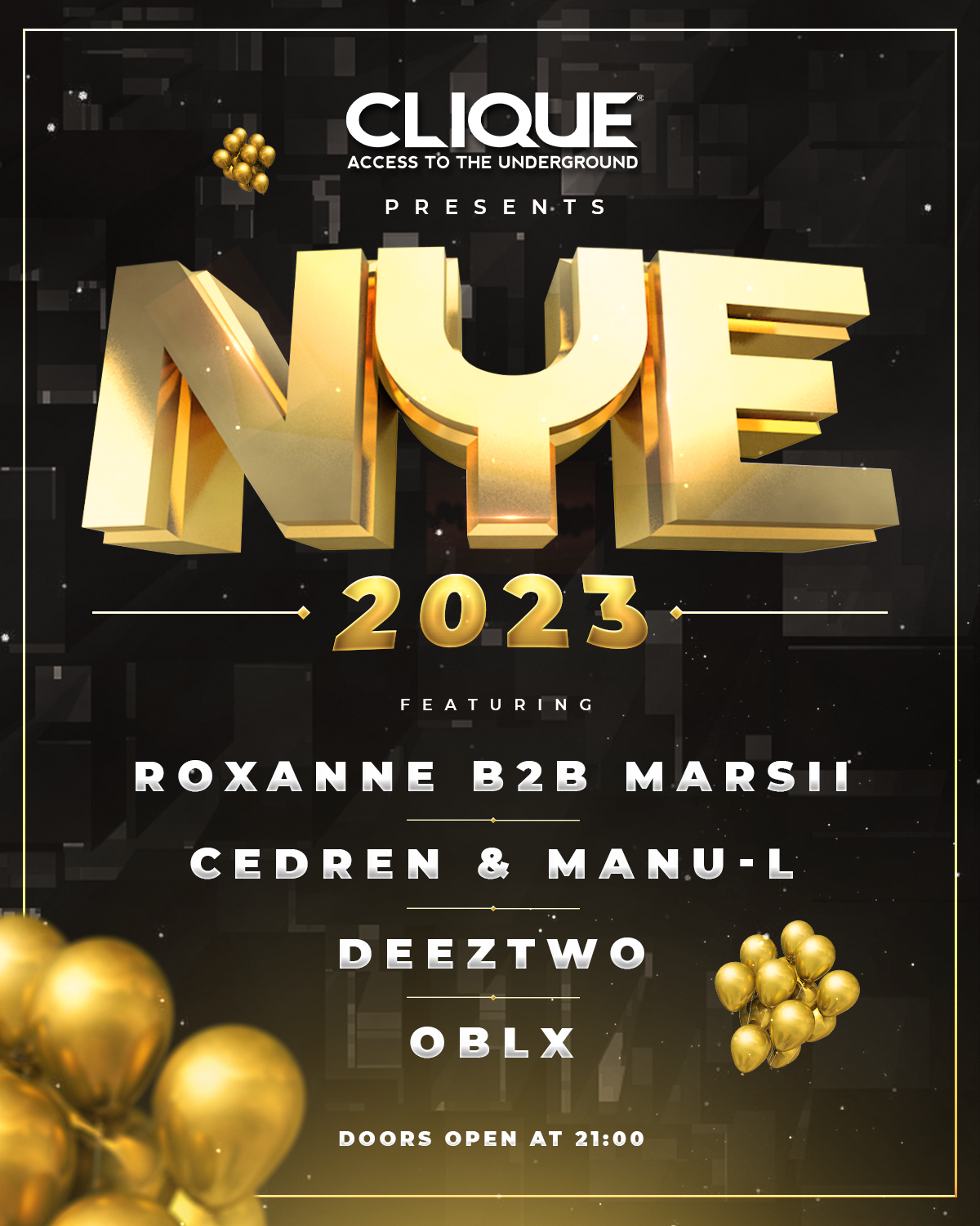 Clique - NYE 2023 poster