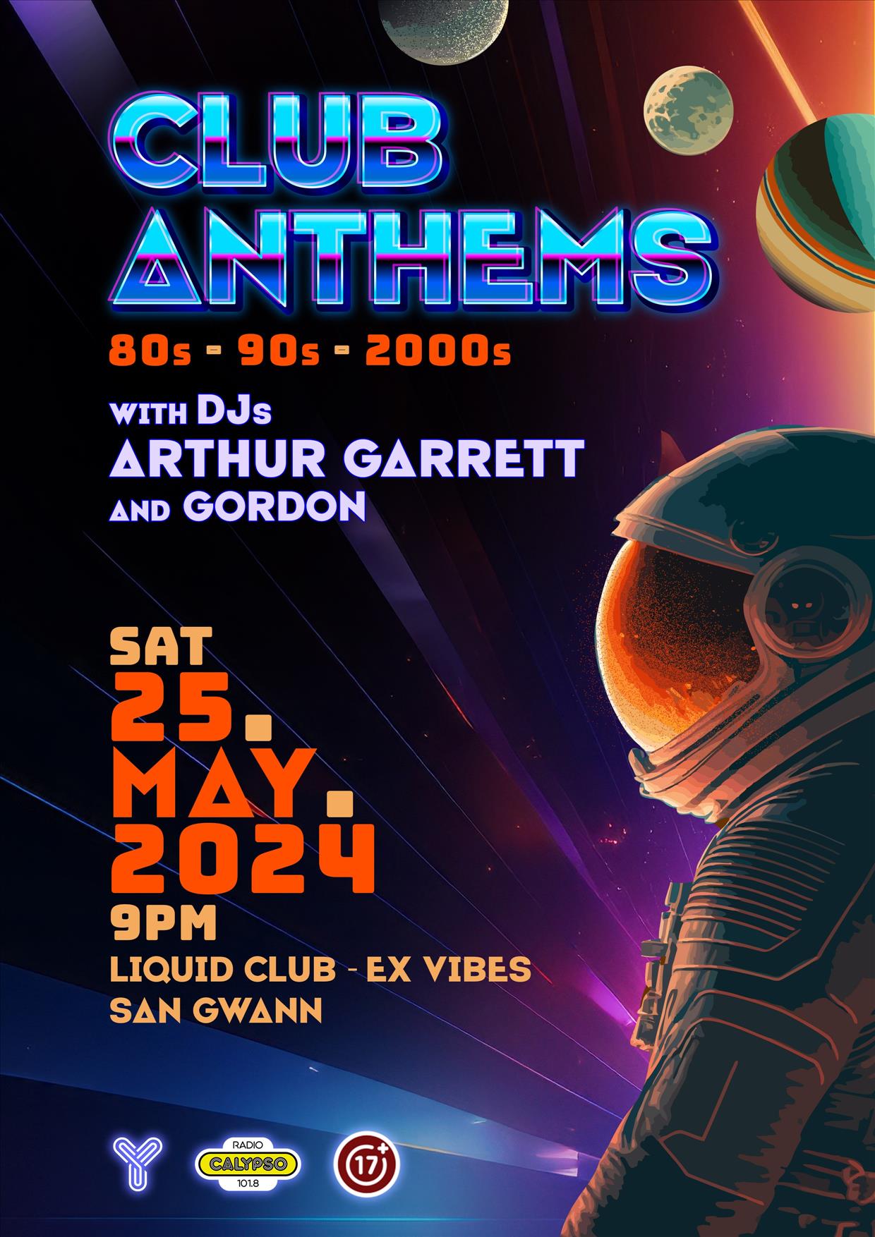 Club Anthems 80s 90s 2000s poster