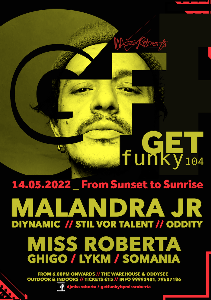 GET FUNKY 104 with MALANDRA Jr. poster