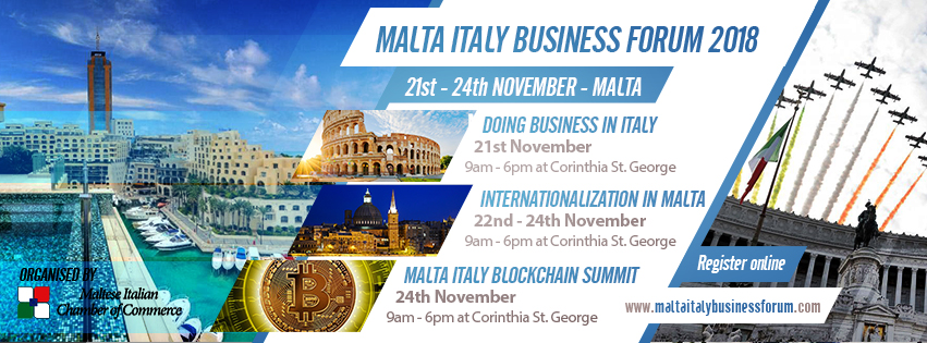 Italia Malta Blockchain Summit poster