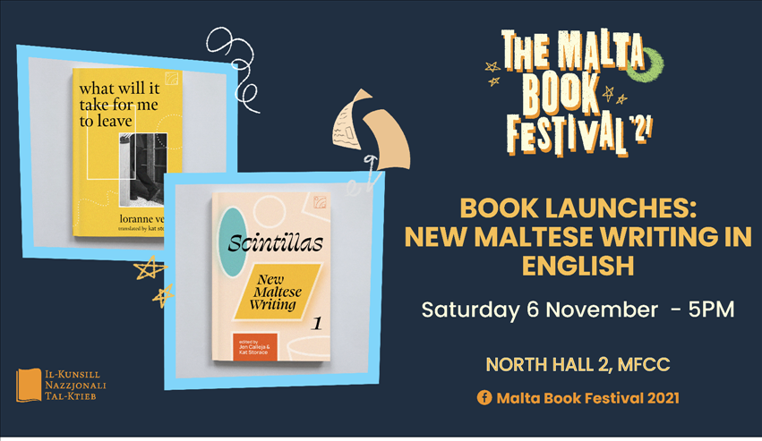 The Malta Book Festival 2021: Book Launches: New Maltese Writing in English (Praspar Press) poster