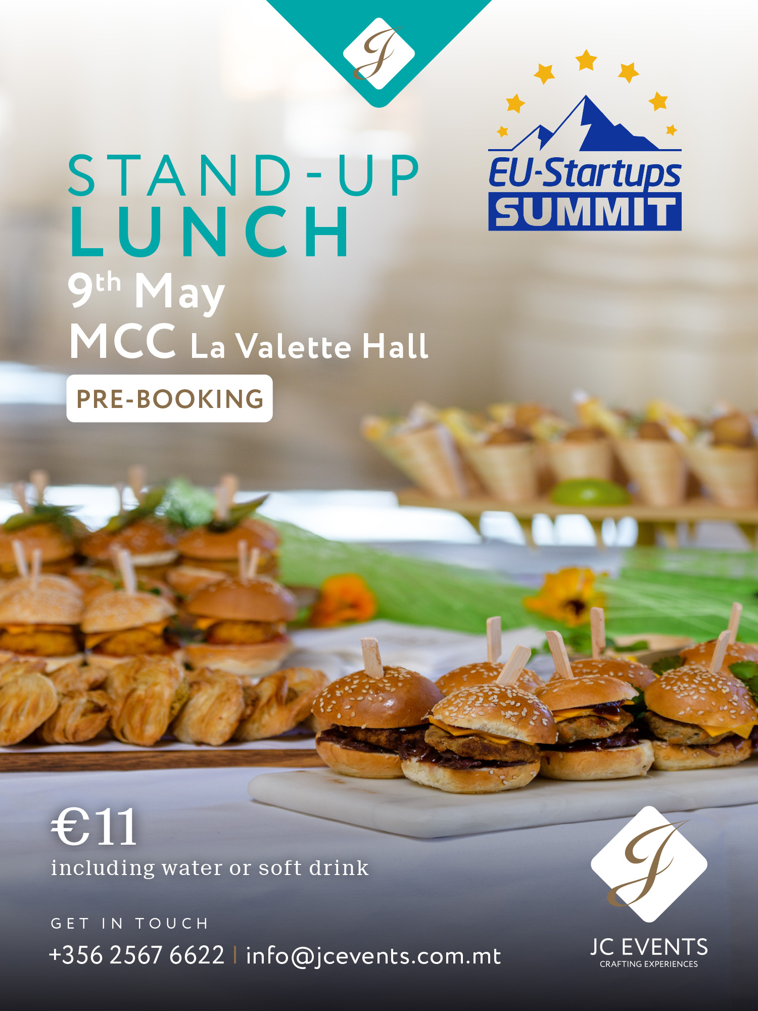 EU - Startups SUMMIT - STAND - UP LUNCH poster