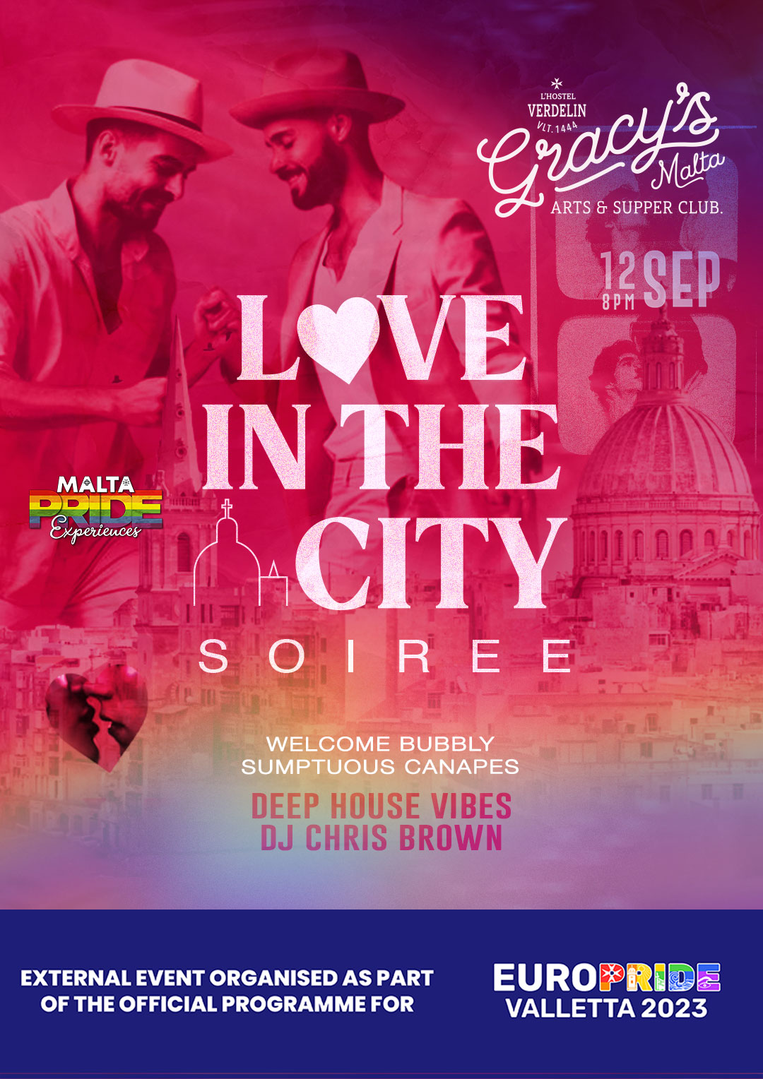 EUROPRIDE 2023 - Love in the City Soirée - Mixer Event poster