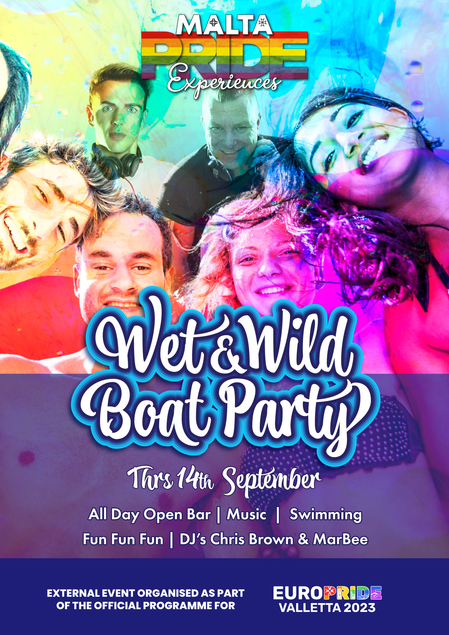 EUROPRIDE 2023 - Wet & Wild Boat Party poster