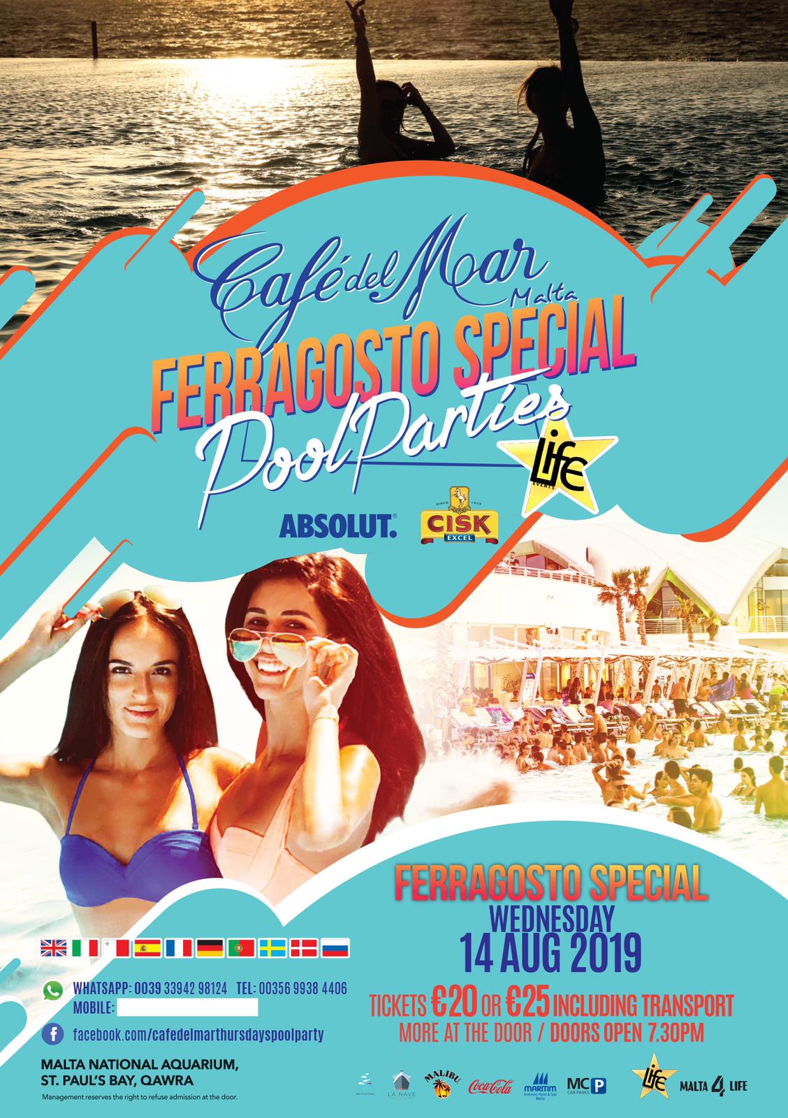 Café del Mar "Ferragosto Special Pool Party" by Life Events poster