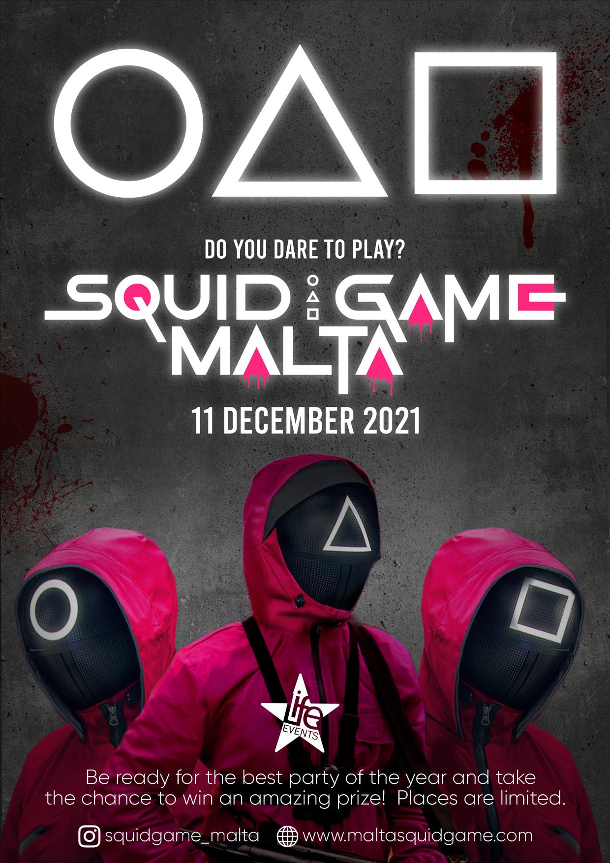 Squid Game Party Malta poster