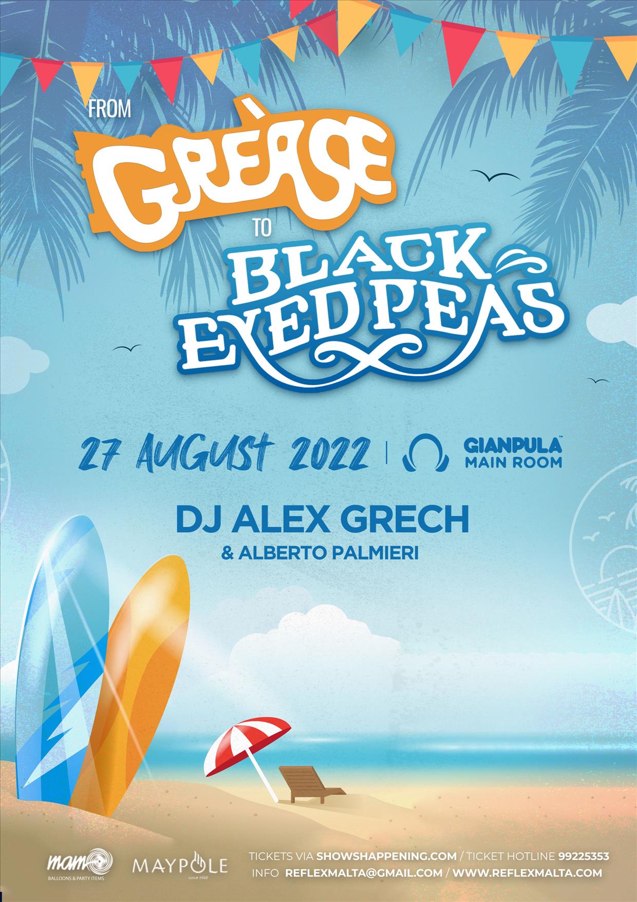 From Grease to Black Eyed Peas Summer Party 2 - Sat 27 August poster