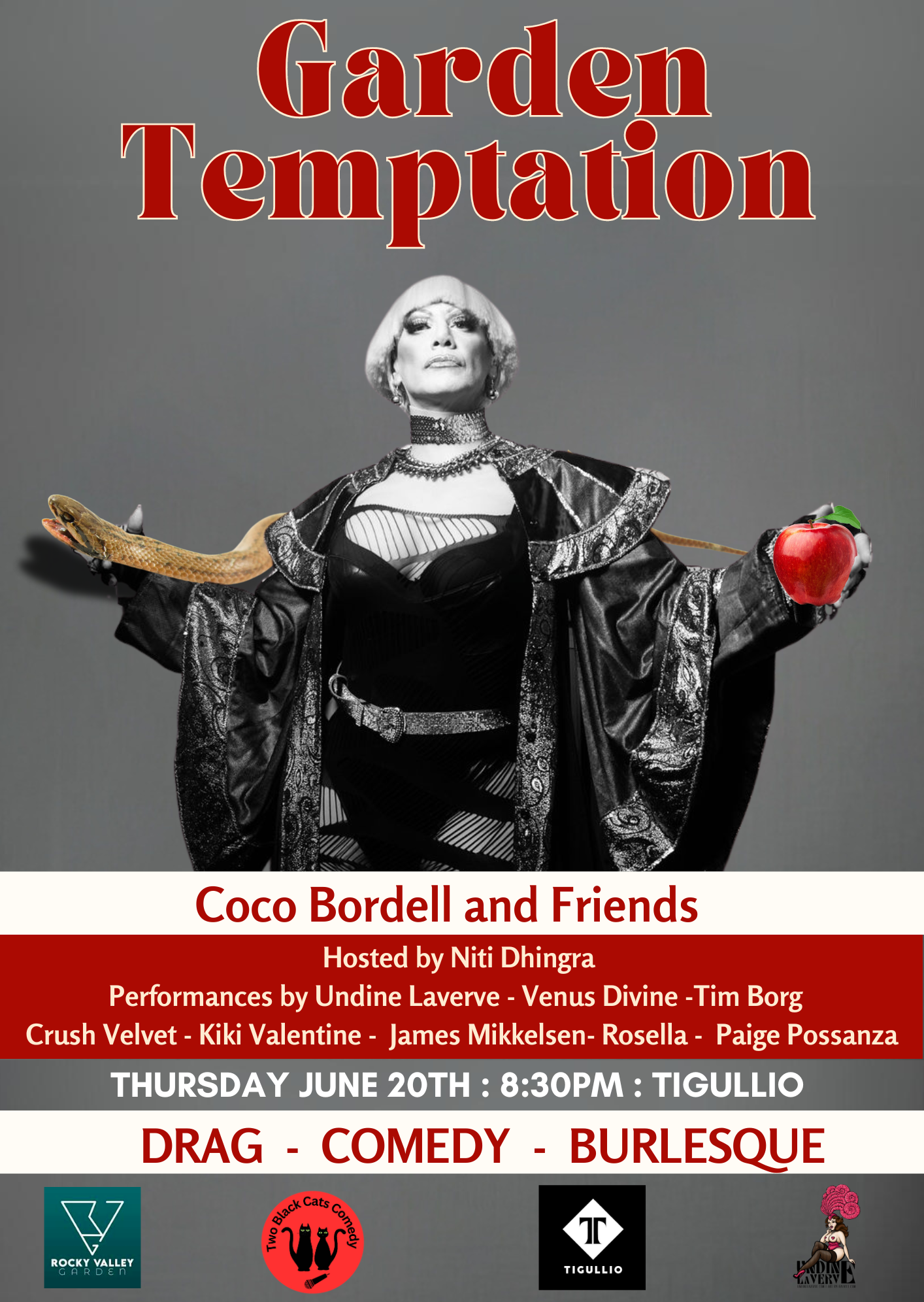 Garden Temptation: Drag, Burlesque and Comedy Ft. Coco Bordell and Friends poster