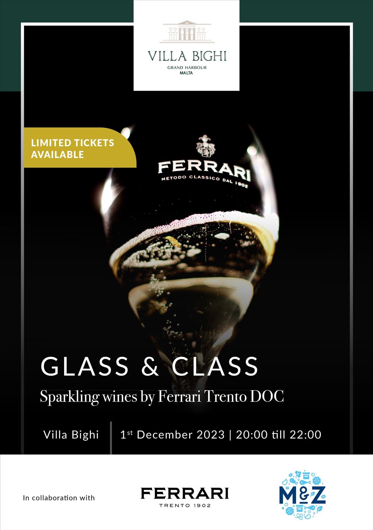 Glass & Class: Sparkling Wines by Ferrari Trento DOC poster