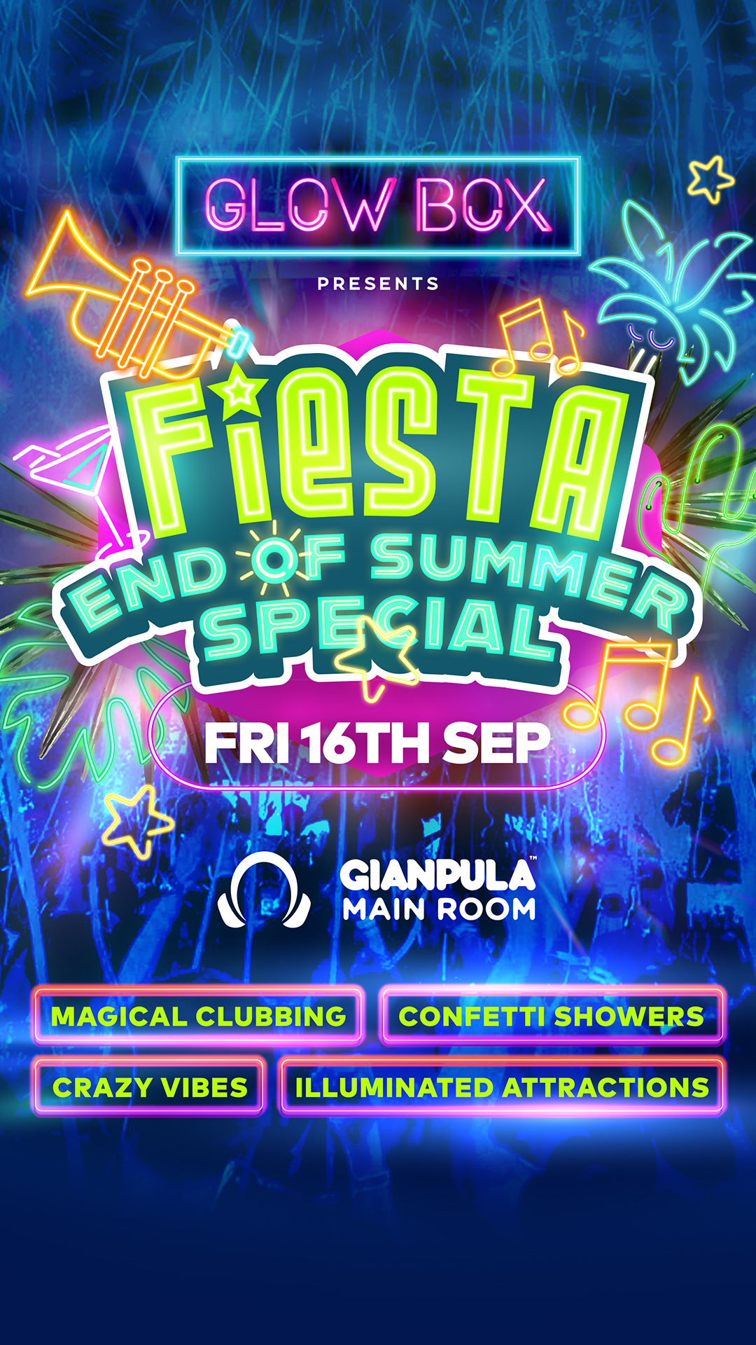 GLOW BOX – FIESTA End of Summer Special poster