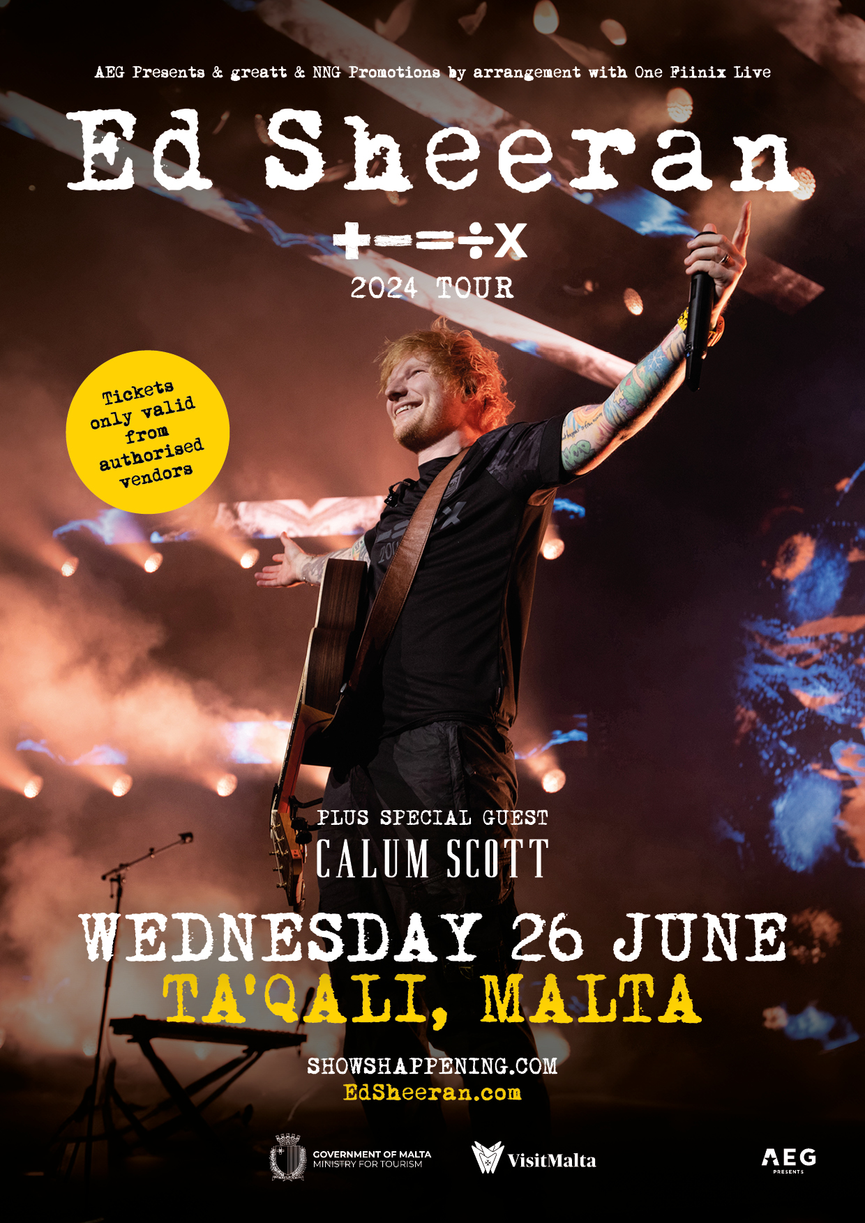 Ed Sheeran: +-=÷x Tour poster