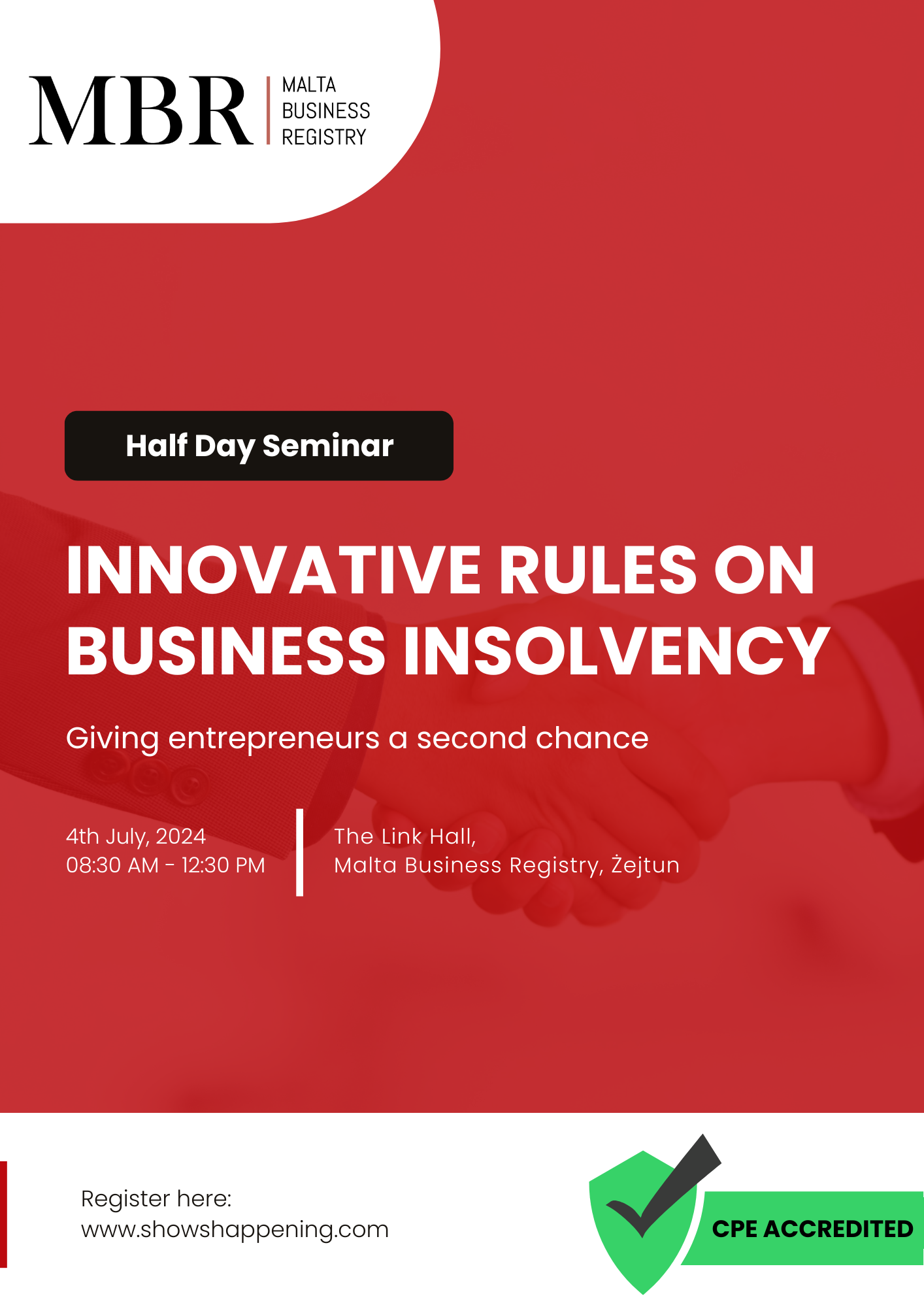 Innovative rules on business Insolvency - Giving entrepreneurs a second chance poster