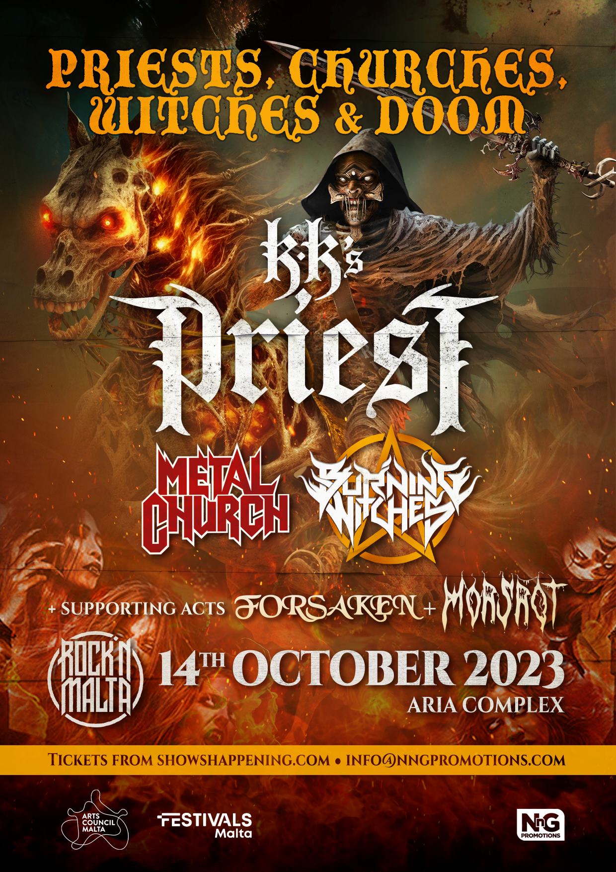 KK’s Priest, Metal Church and Burning Witches poster