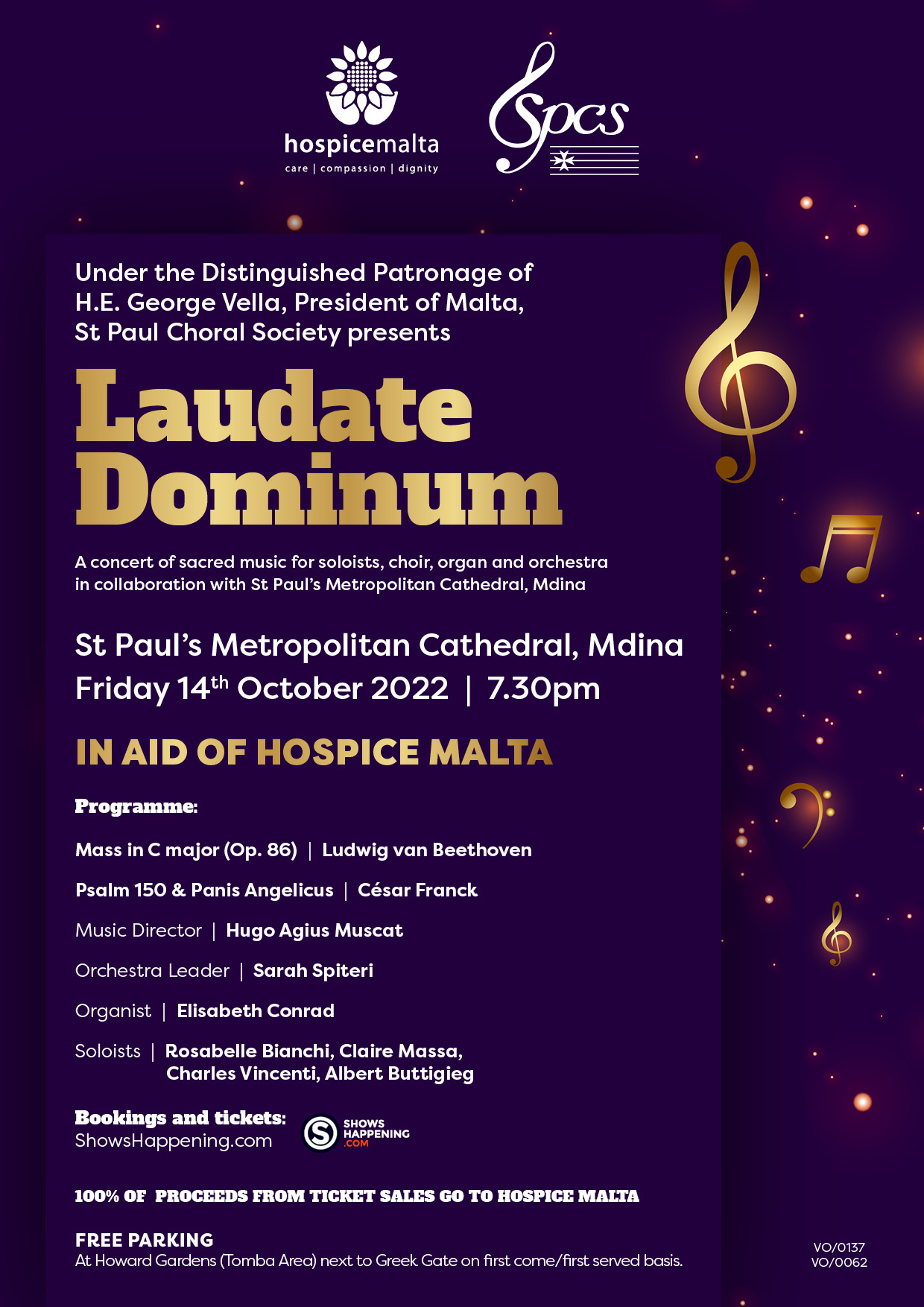 Laudate Dominum - Choral and Orchestral Concert - Mdina - in aid of Hospice Malta poster