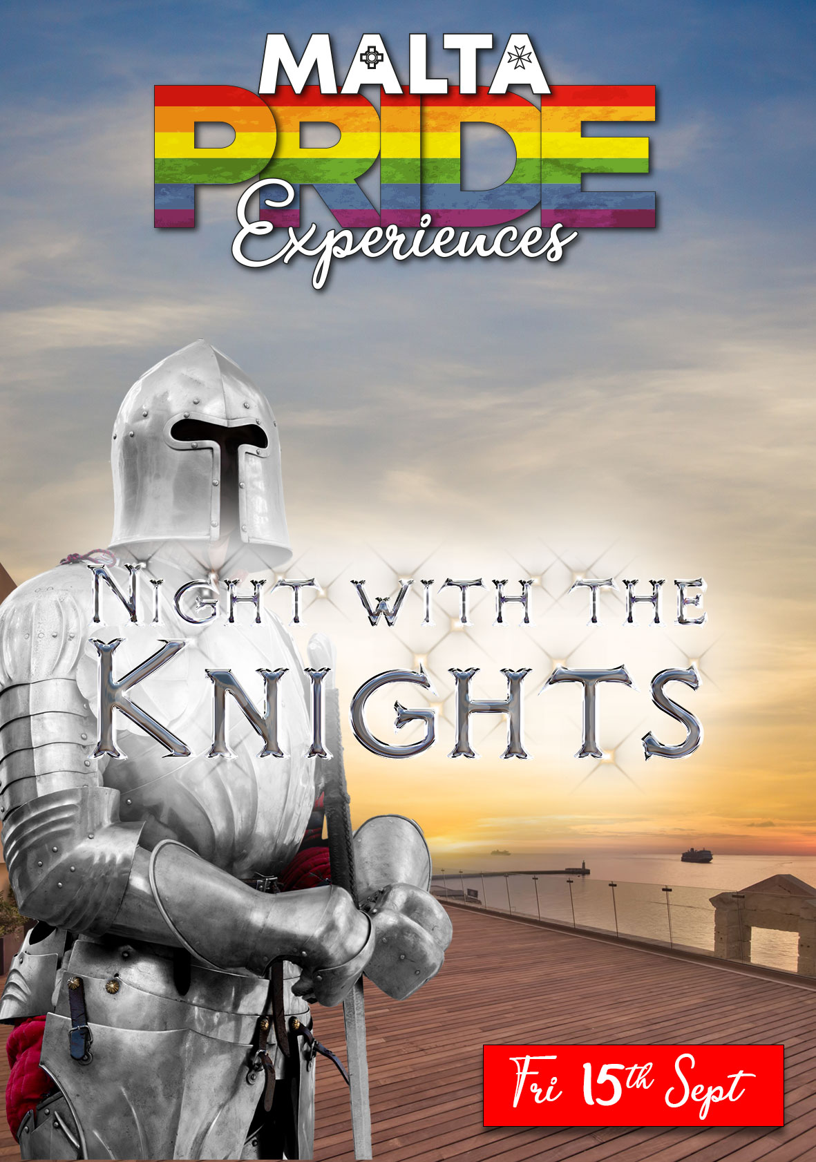 EUROPRIDE 2023 - Night with the Knights Sunset Party poster
