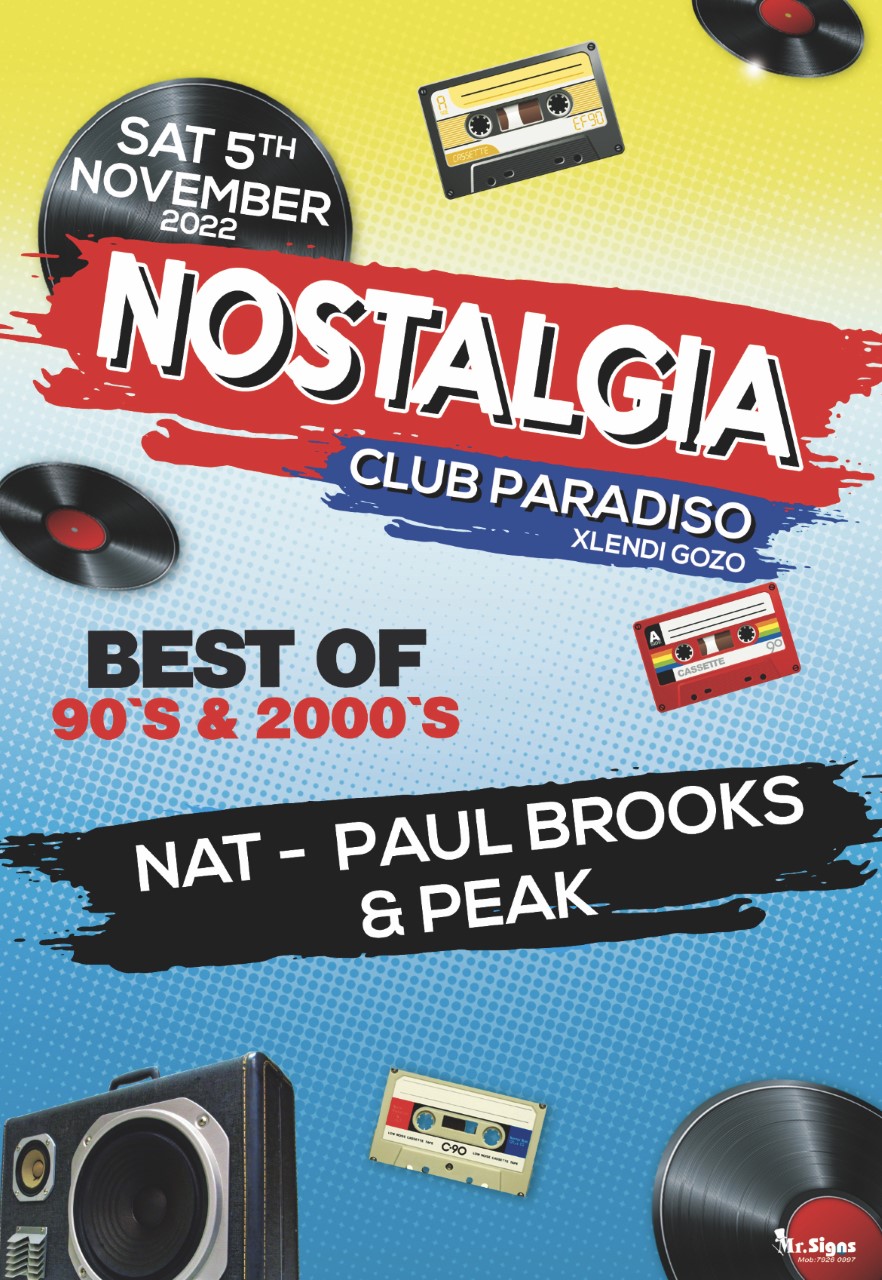 NOSTALGIA Club Paradiso Gozo poster