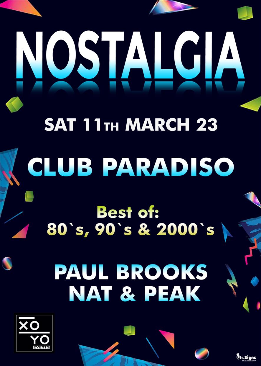 NOSTALGIA - Club Paradiso Gozo poster