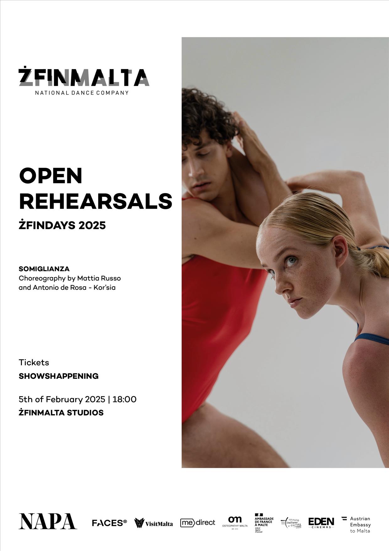 Open Rehearsals with ŻfinMalta National Dance Company: ŻfinDays/Kor'sia poster