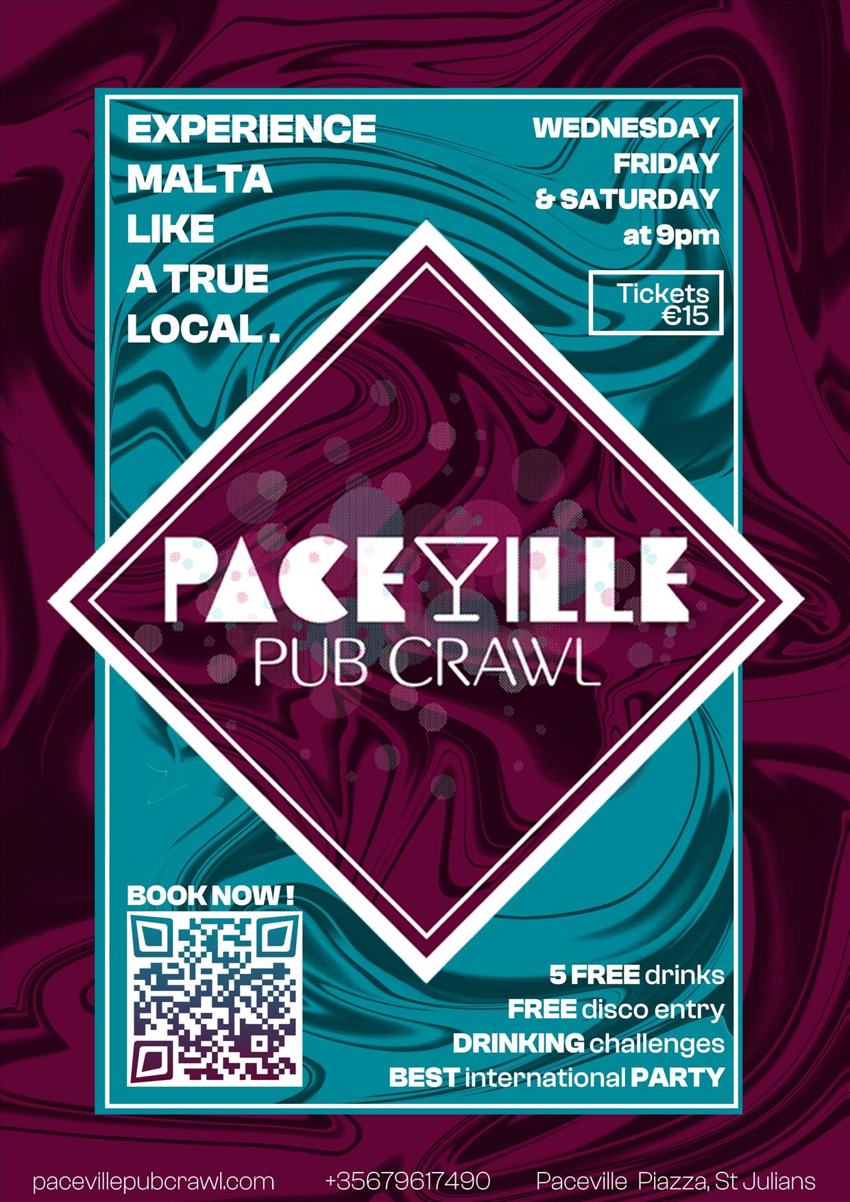 Paceville Pub Crawl poster
