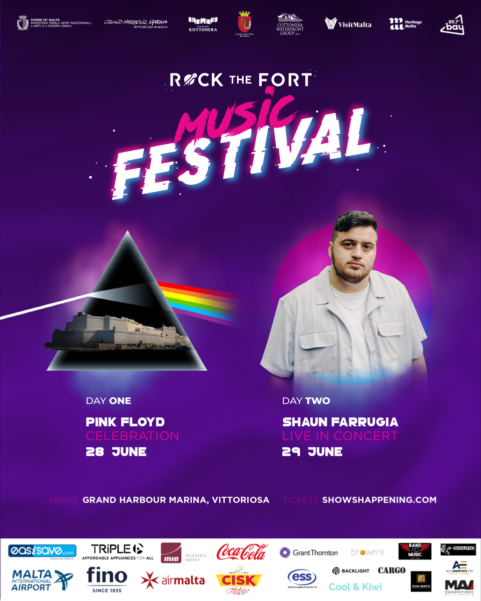 Rock The Fort Music Festival 2023 - Pink Floyd Celebration & Shaun Farrugia poster