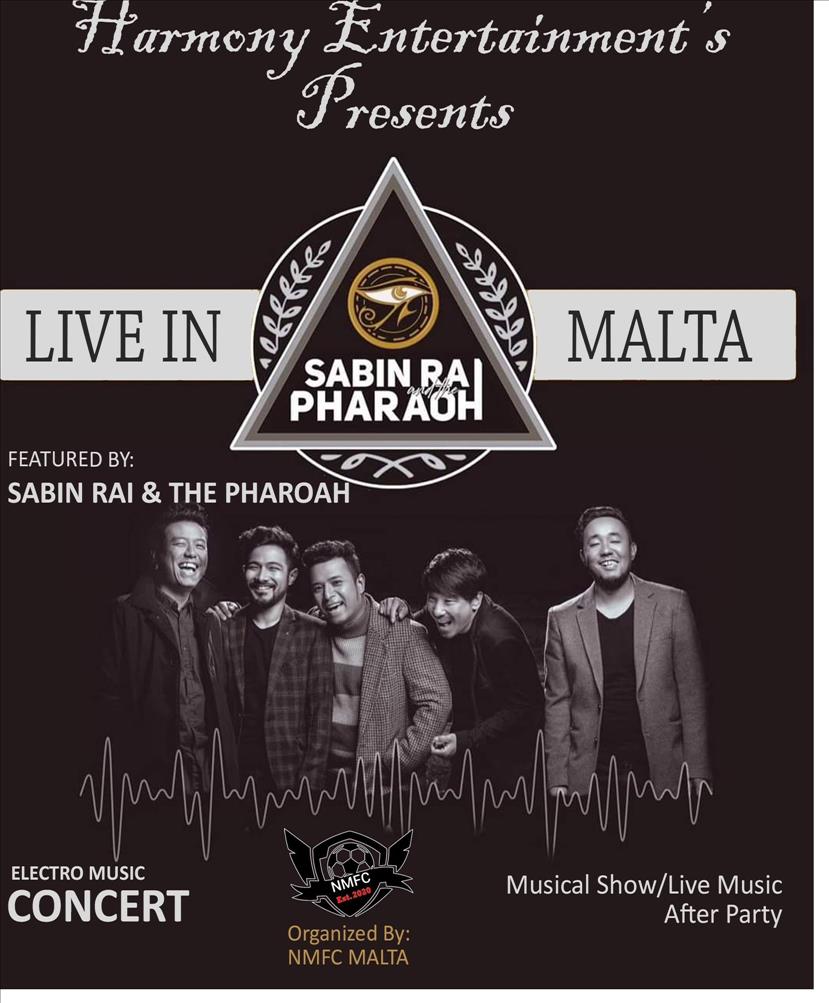 Sabin Rai and The Pharaoh live in malta poster