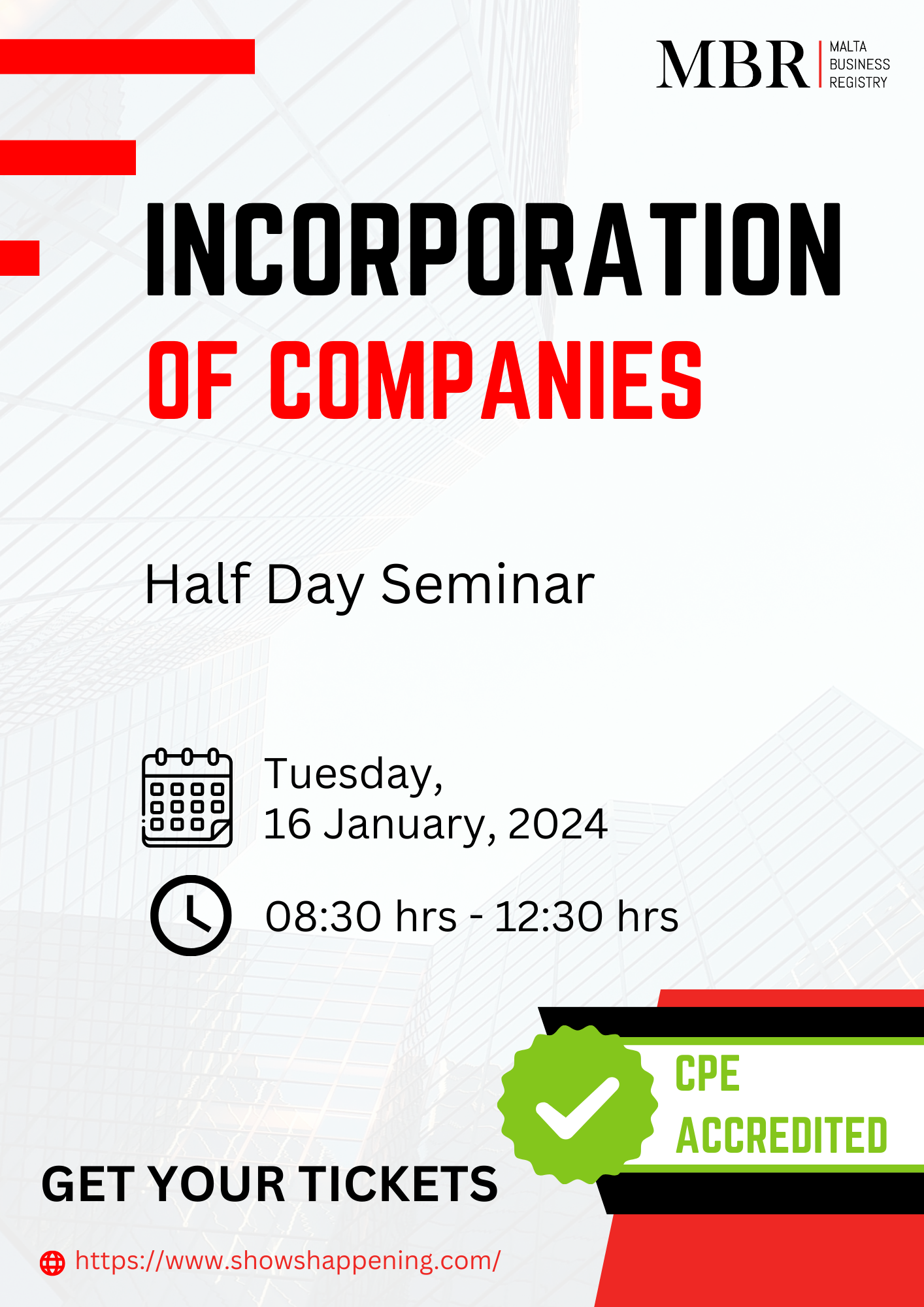 Incorporation of Companies - Accredited Training Seminar poster