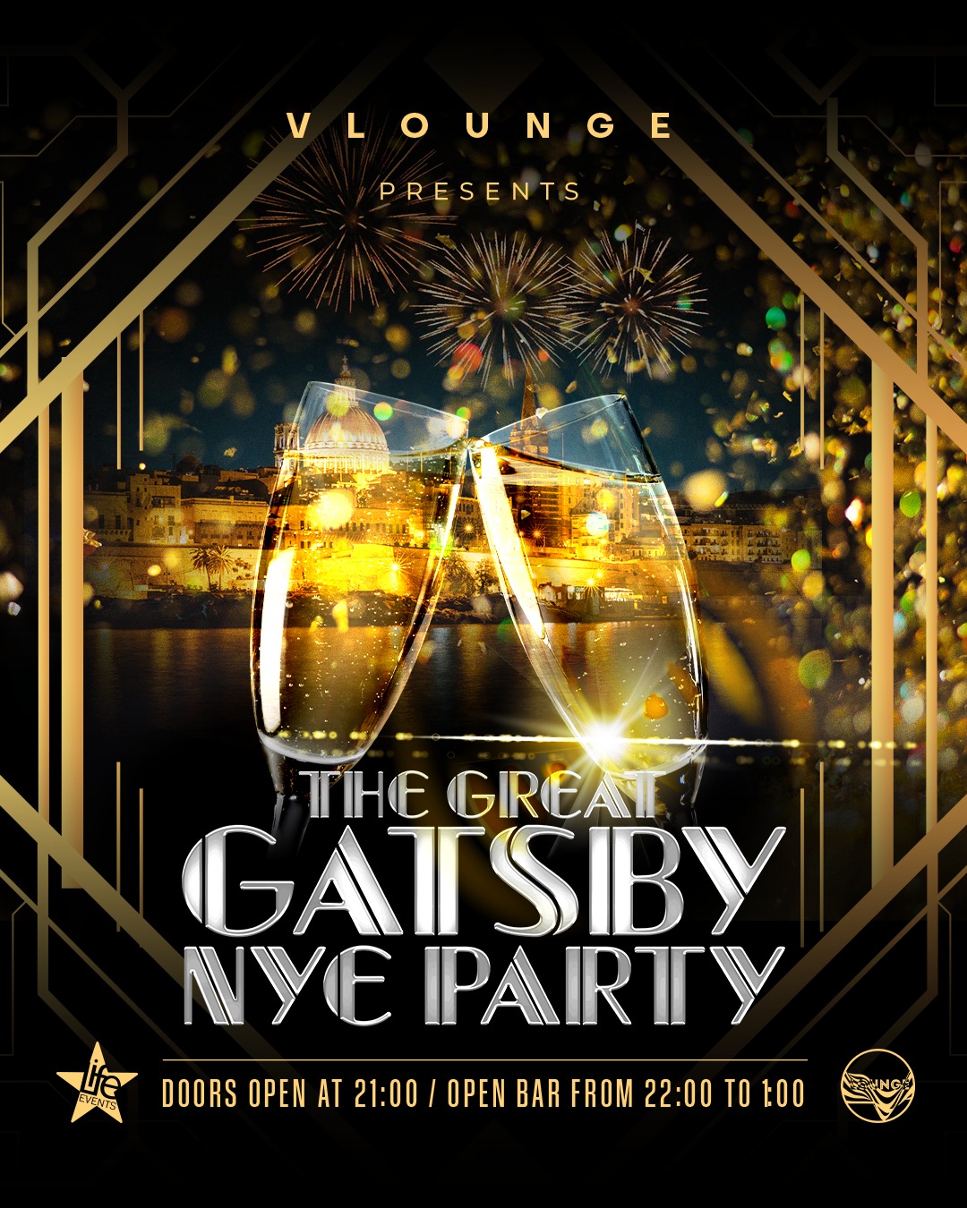 The Great Gatsby NYE Party 2025 poster