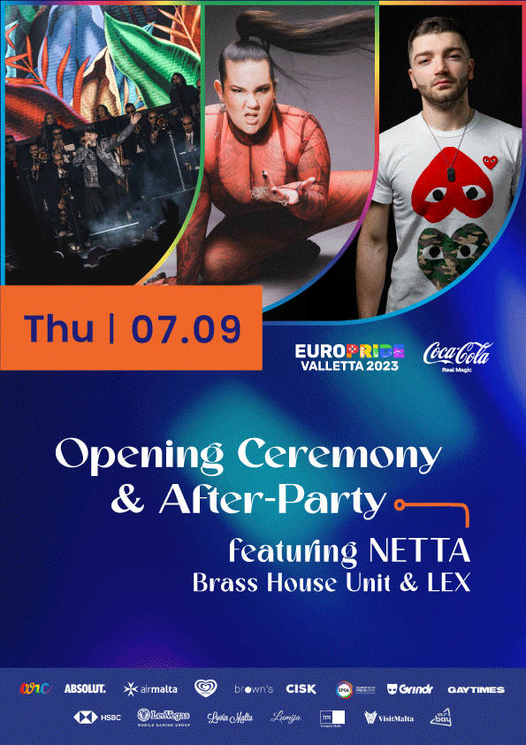 The Official EuroPride 2023 Opening Ceremony + After Party feat. NETTA poster
